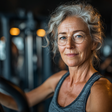 Активні літні люди займаються фітнесом