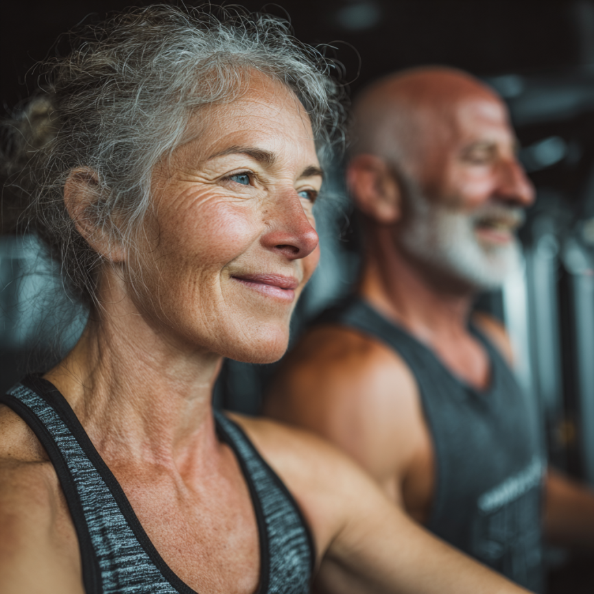 Літні люди займаються йогою